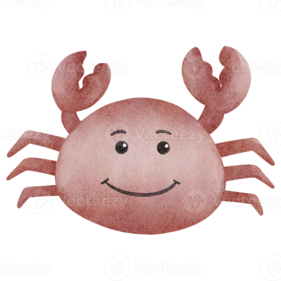 watercolor cute crab png