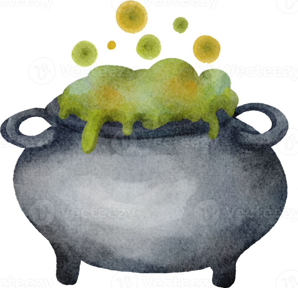 watercolor halloween cauldron png