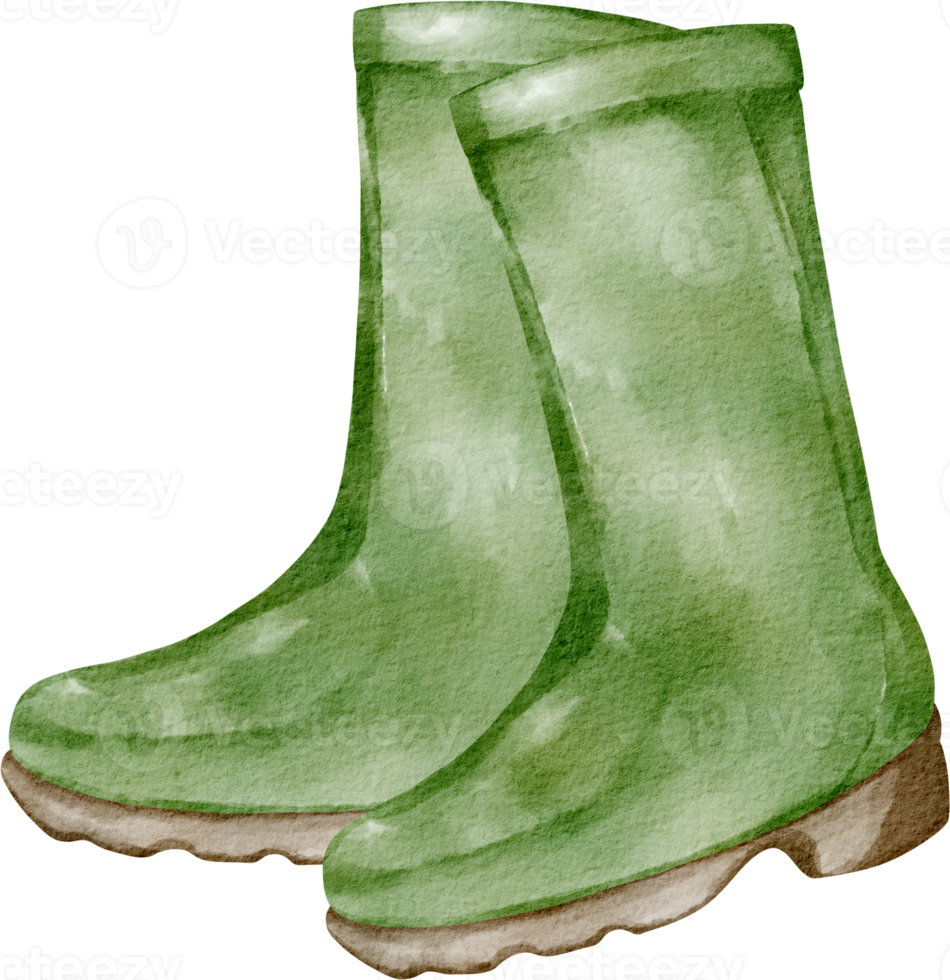 watercolor garden boots png
