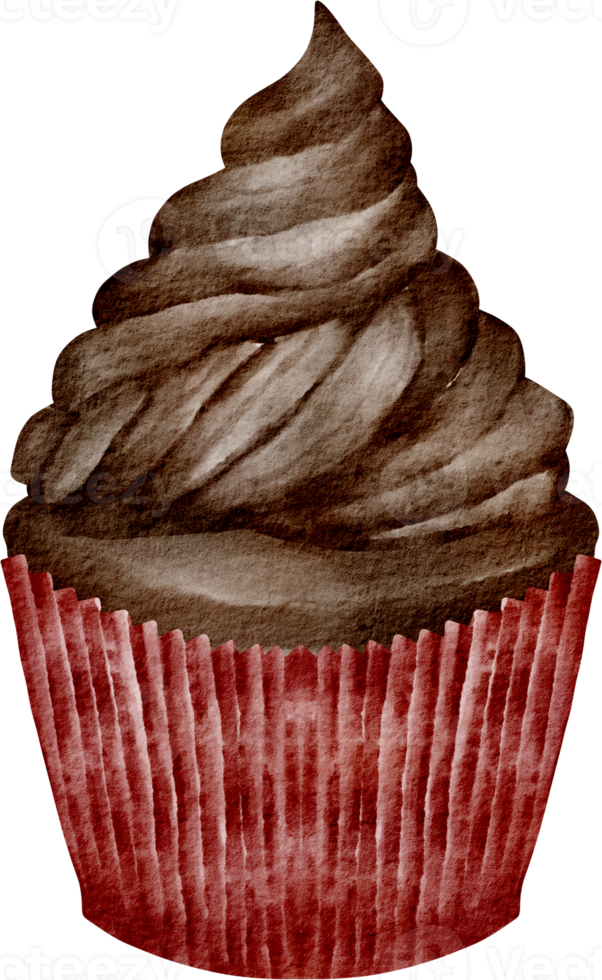chocolate cupcake watercolor png