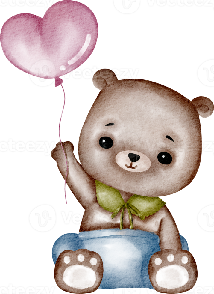 watercolor teddy bear cartoon cute png