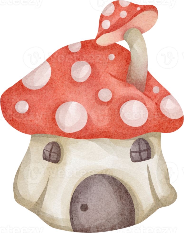 watercolor mushroom house png