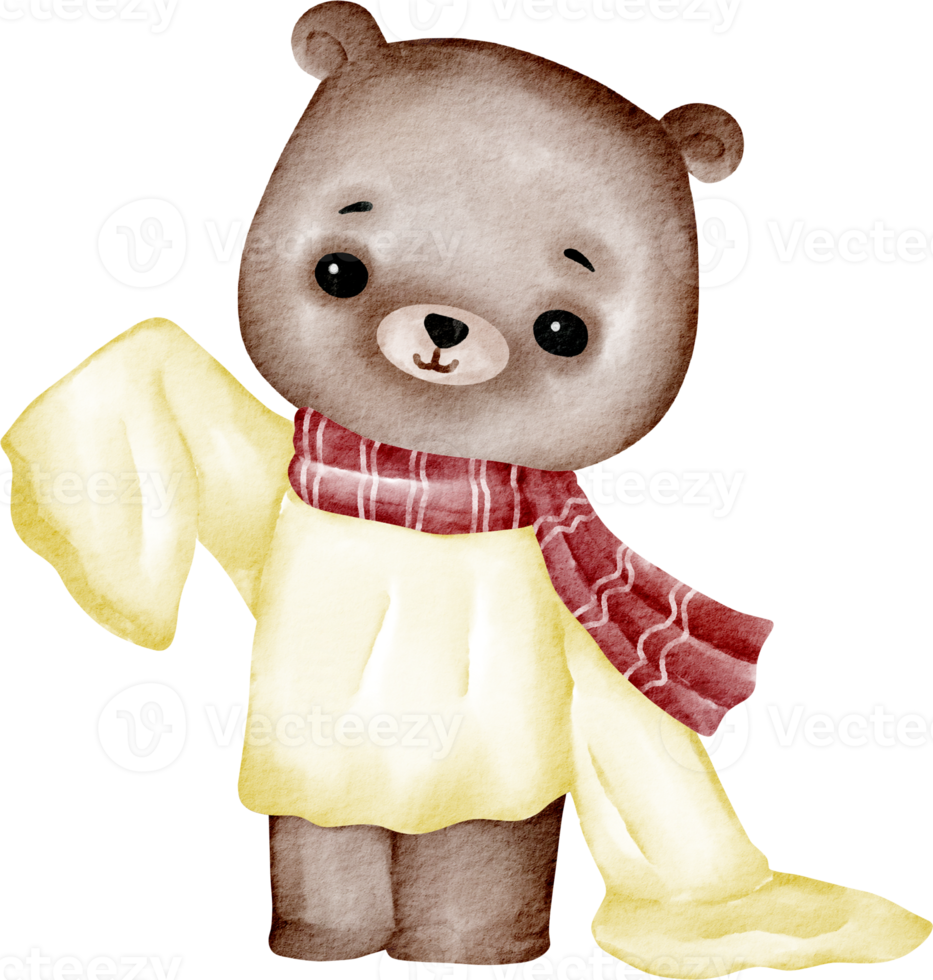 watercolor teddy bear cartoon cute png