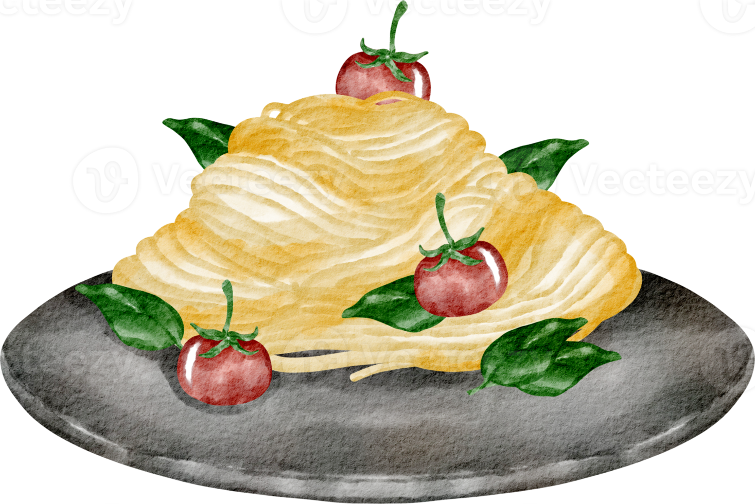 watercolor pasta dish png