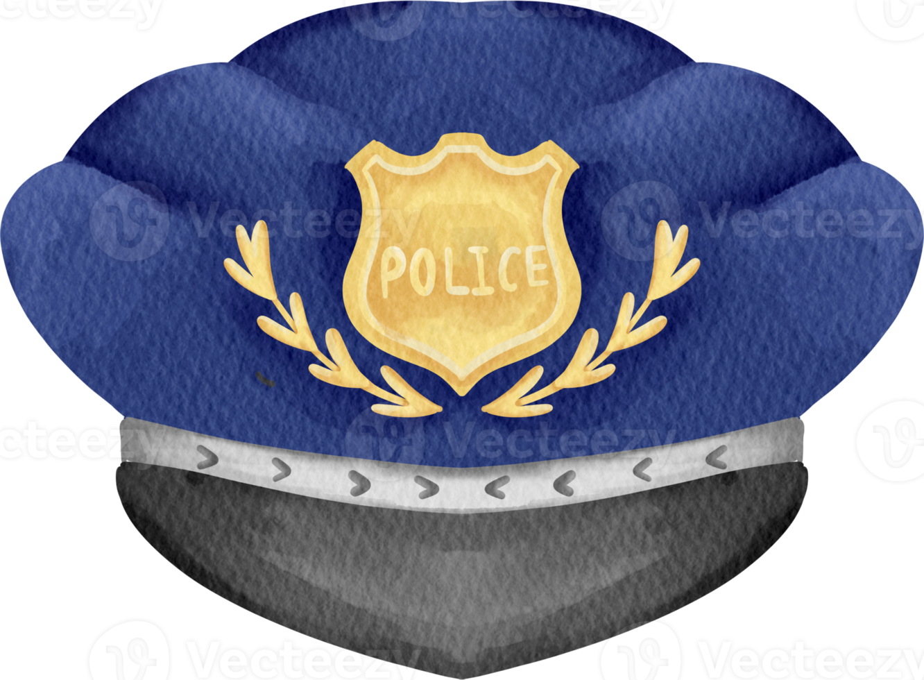 sombrero de policia acuarela png