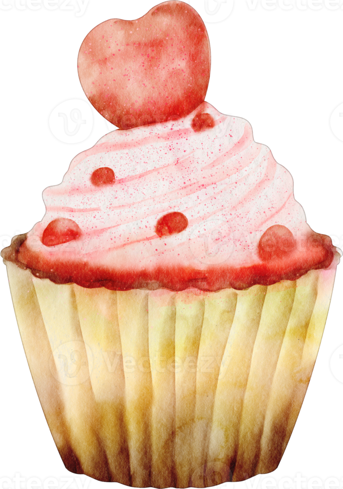 acuarela cupcake san valentin png