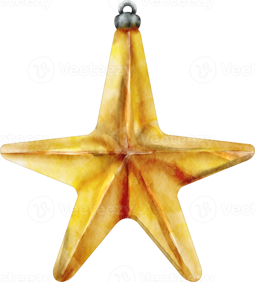 waterverf ster decoratie png