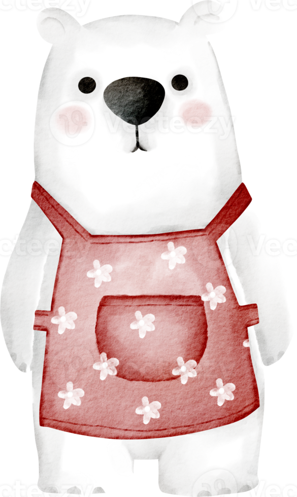 watercolor white polar bear png