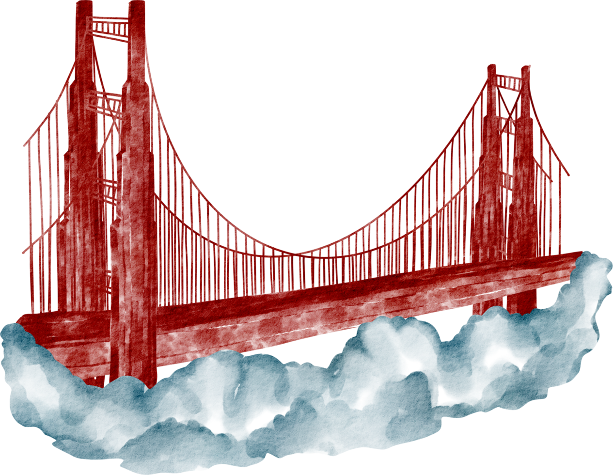 clipart de ponte em aquarela png