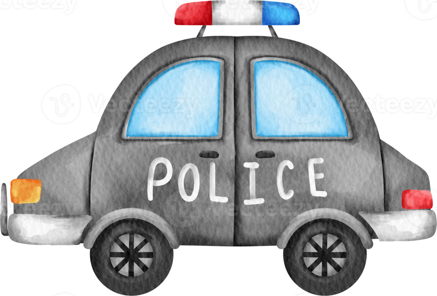 coche de policía de acuarela png