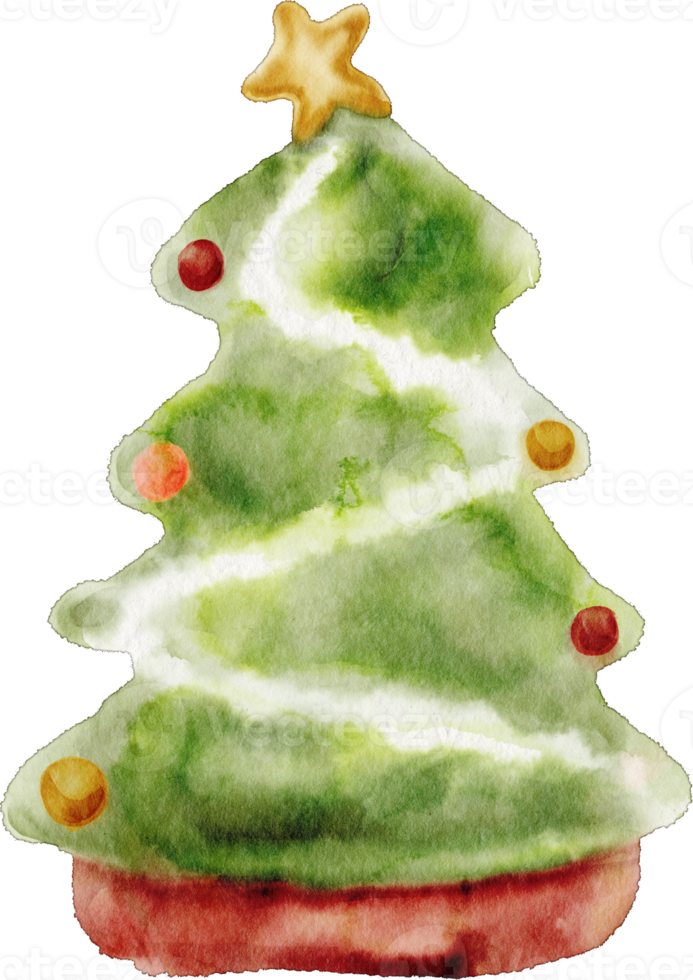 acquerello Natale albero png