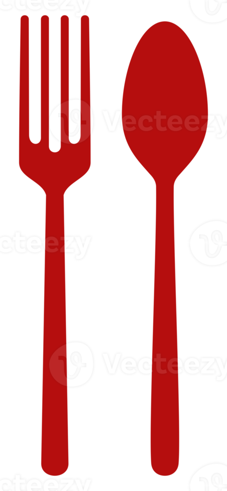 Spoon and Fork for Icon Symbol for Logo, Pictogram or Graphic Design Element. Format PNG