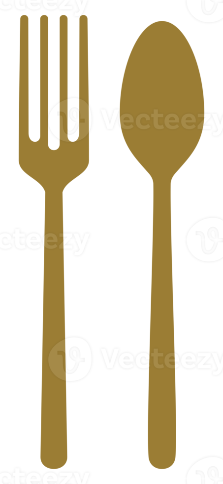 Spoon and Fork for Icon Symbol for Logo, Pictogram or Graphic Design Element. Format PNG