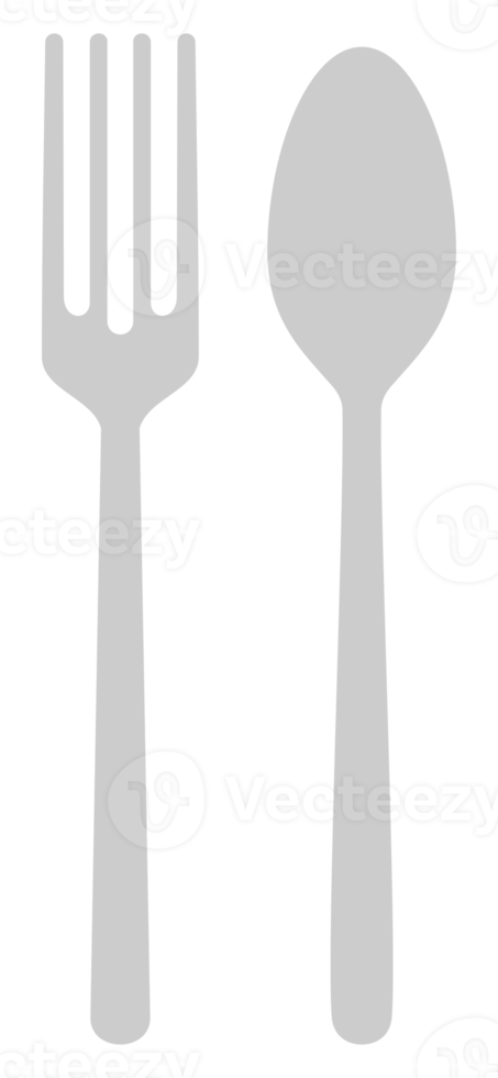Spoon and Fork for Icon Symbol for Logo, Pictogram or Graphic Design Element. Format PNG