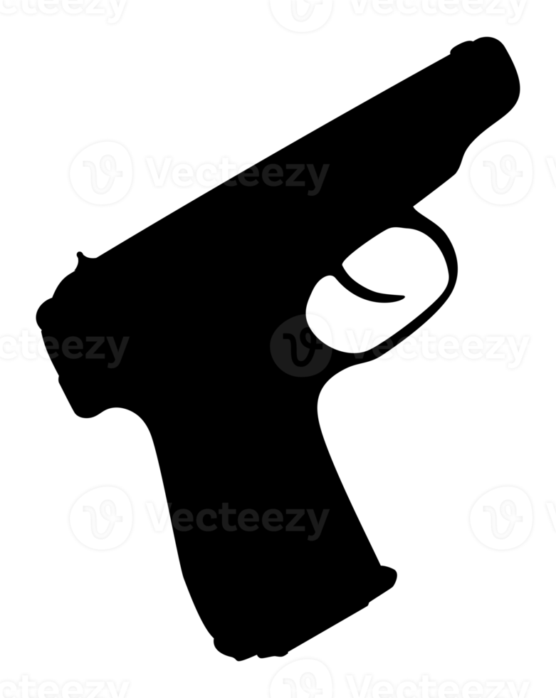 pistola de pistola de silueta para ilustración de arte, logotipo, pictograma, sitio web o elemento de diseño gráfico. formato png