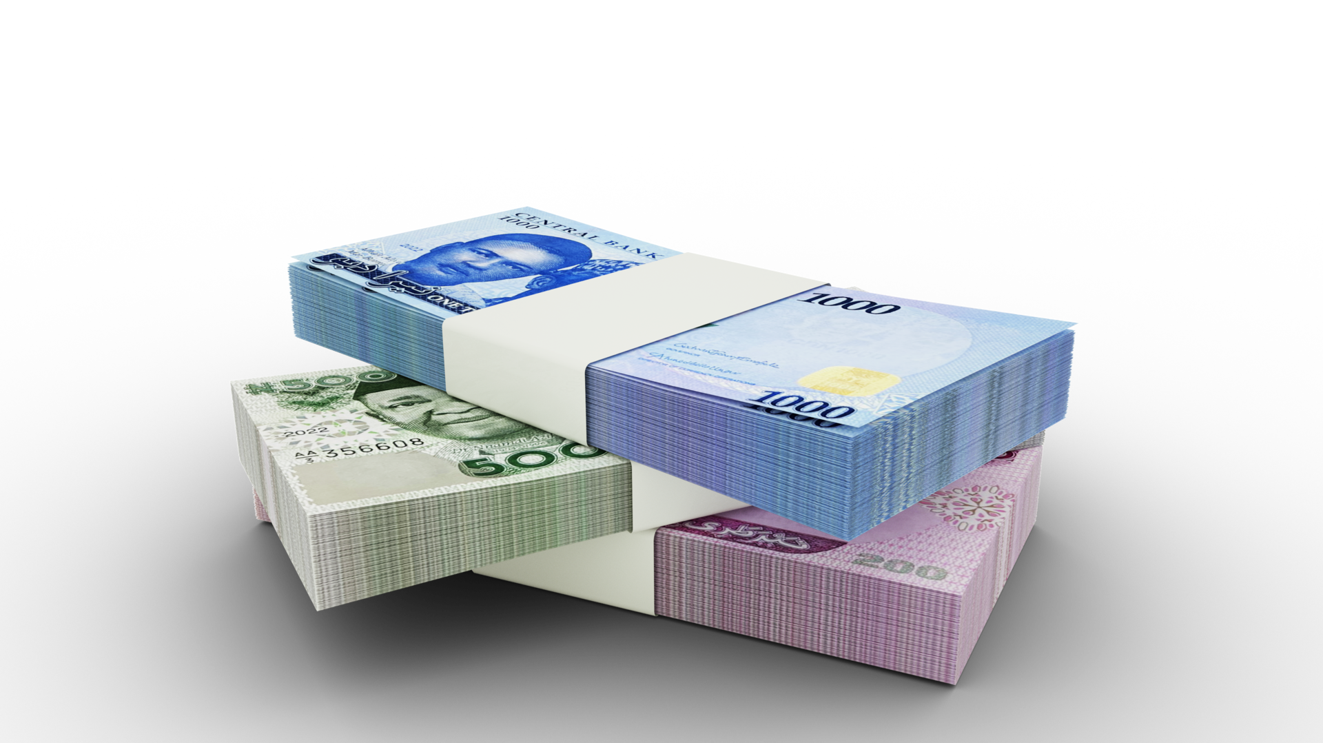 3d Rendering Of Stack Of New 1000 500 And 200 Nigeria Naira Notes Few 