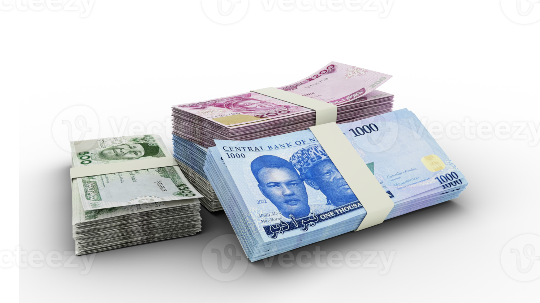 piles 3d de nouvelles notes de naira nigérian png