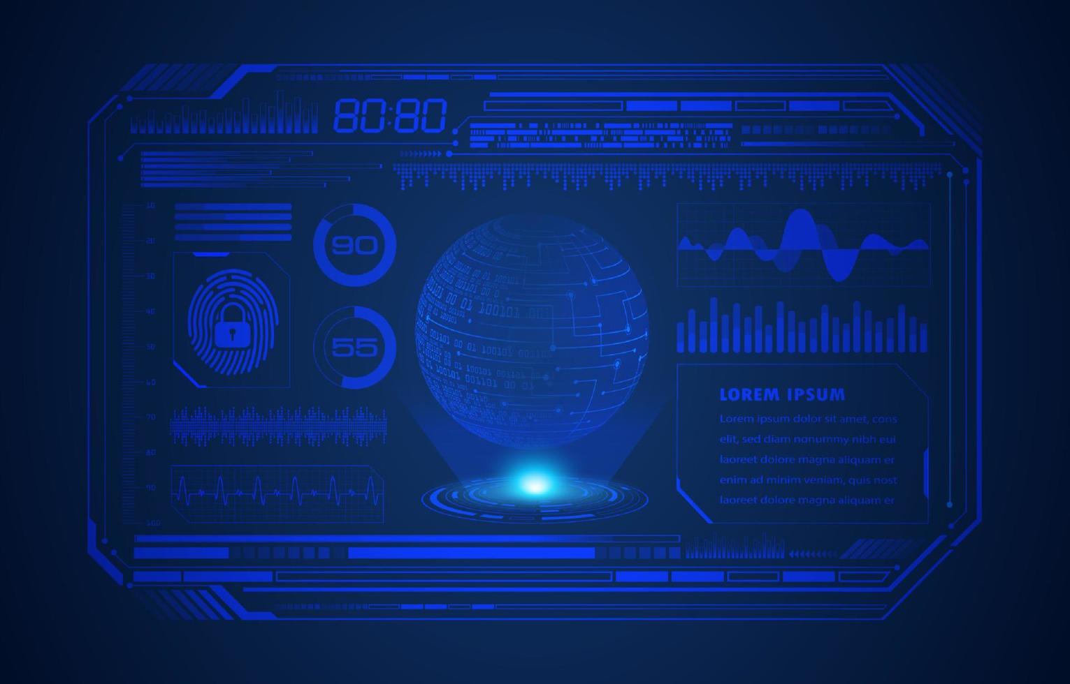 Modern HUD Technology Screen Background vector