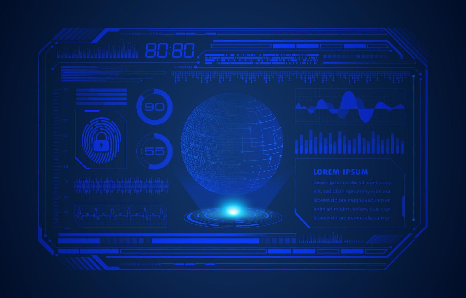 Modern HUD Technology Screen Background vector