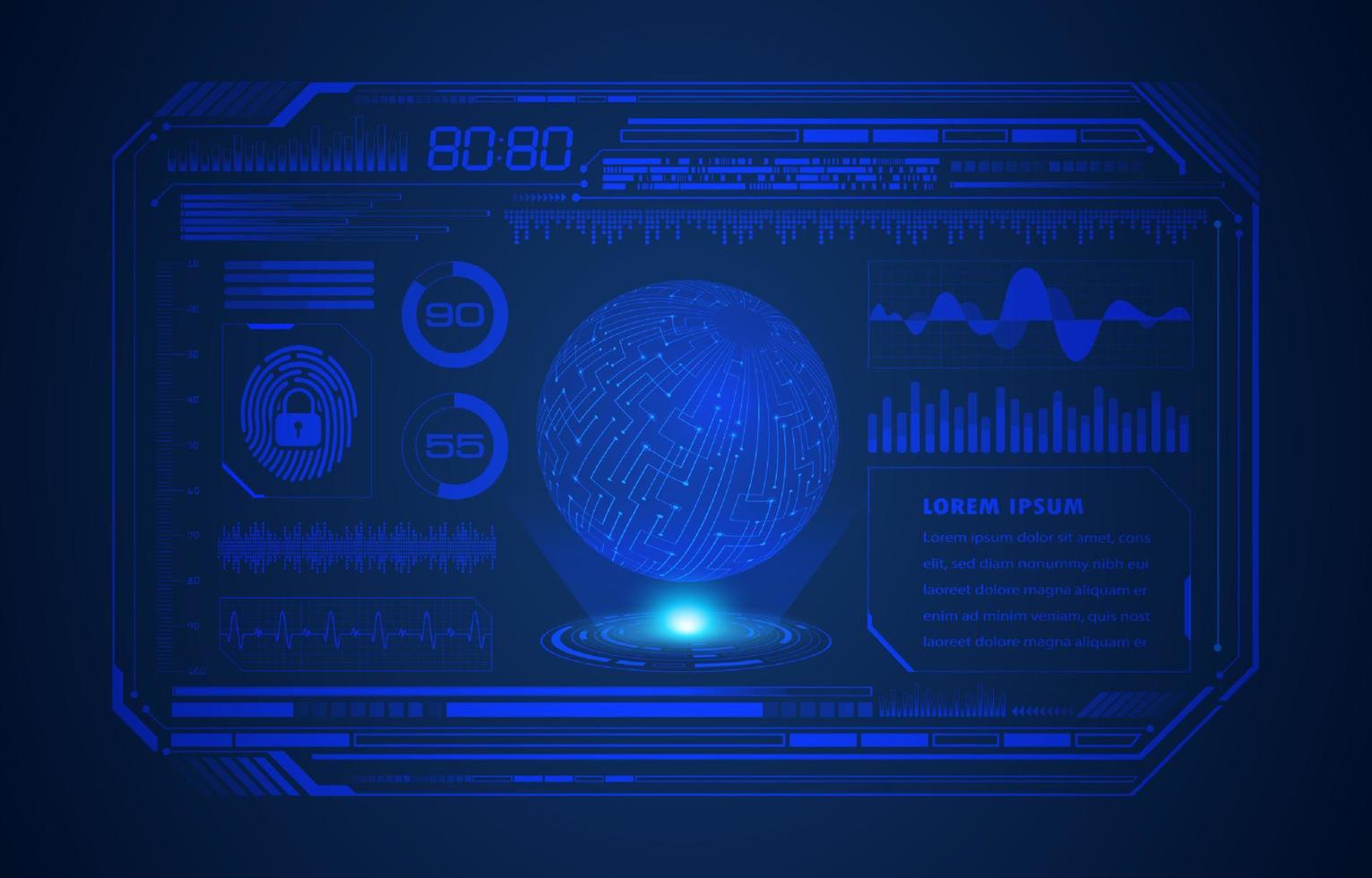 Modern HUD Technology Screen Background vector