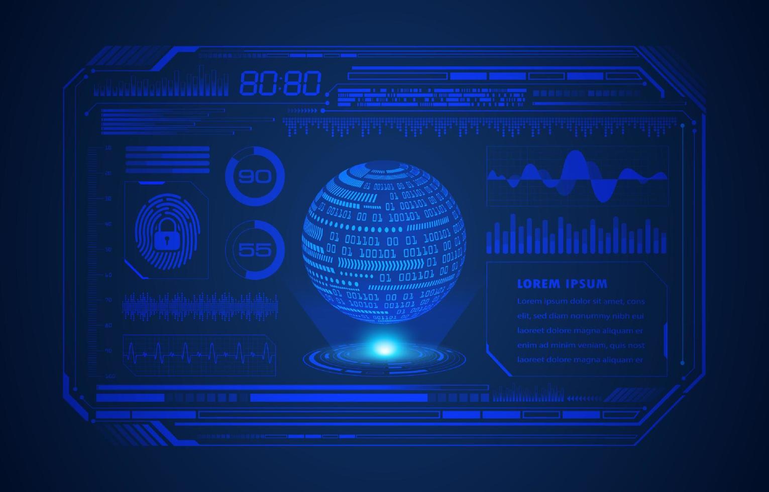 Modern HUD Technology Screen Background vector