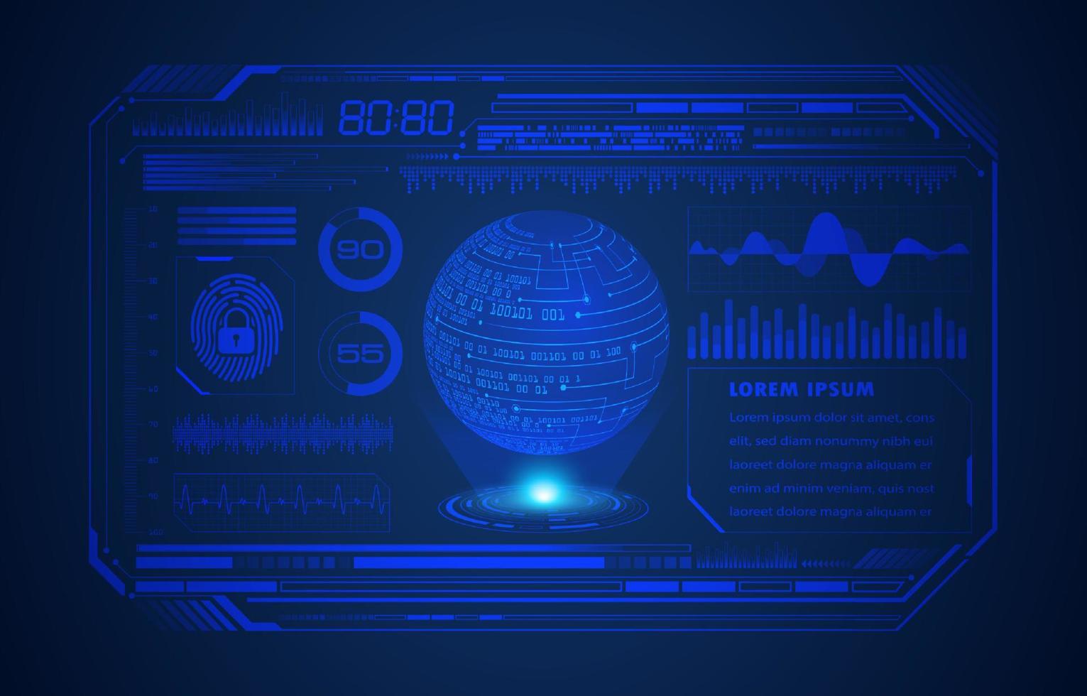 Modern HUD Technology Screen Background vector