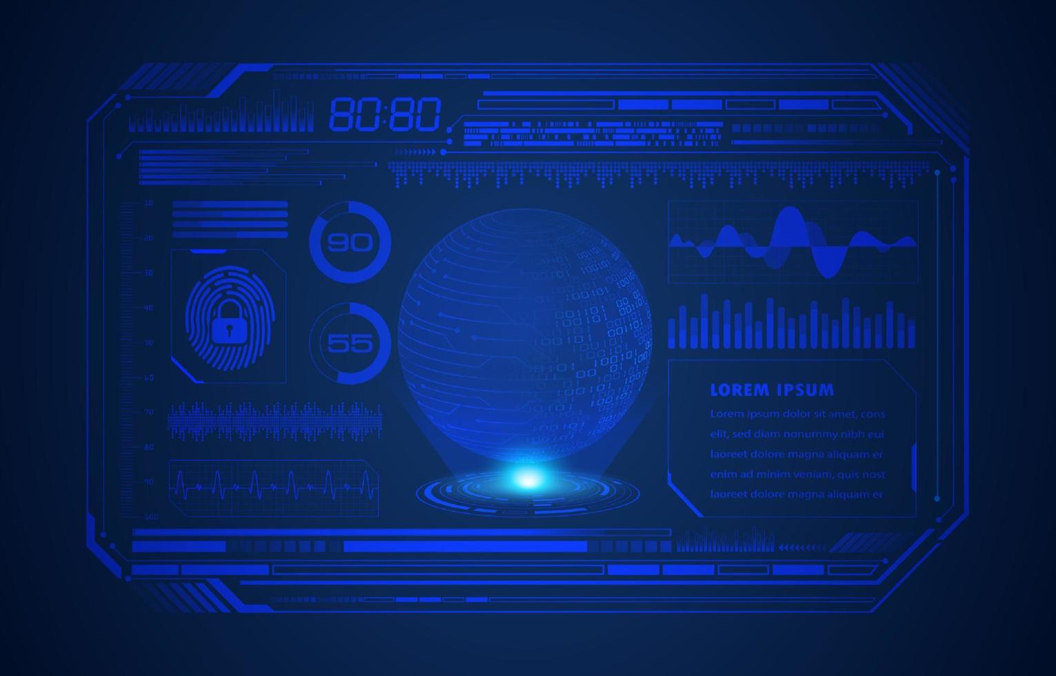 Modern HUD Technology Screen Background vector