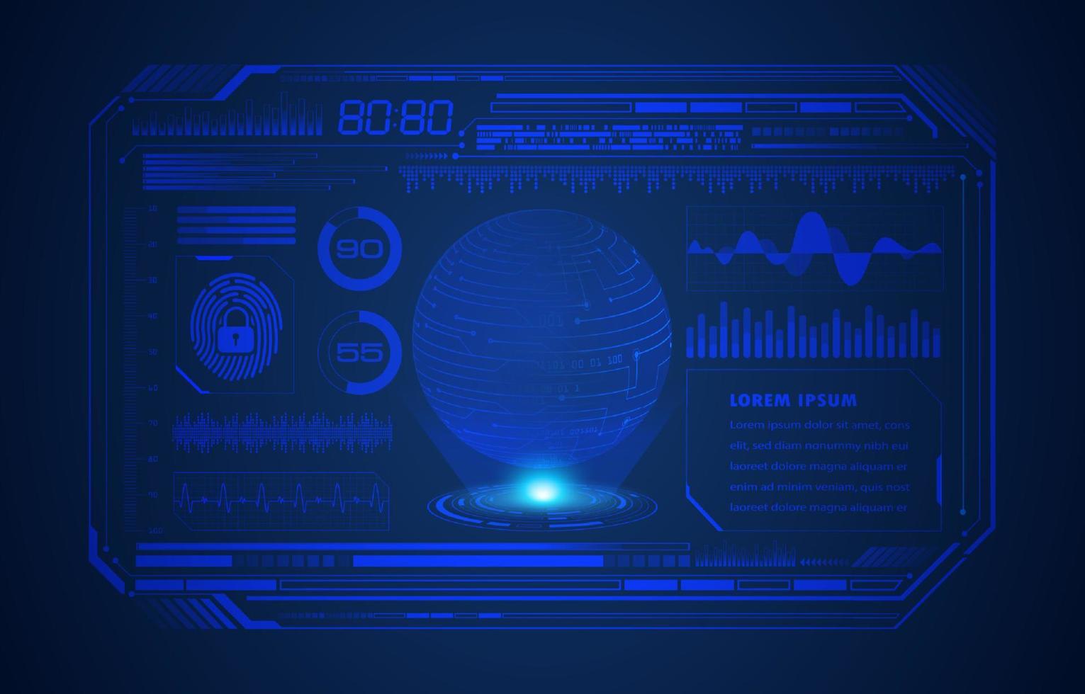 Modern HUD Technology Screen Background vector