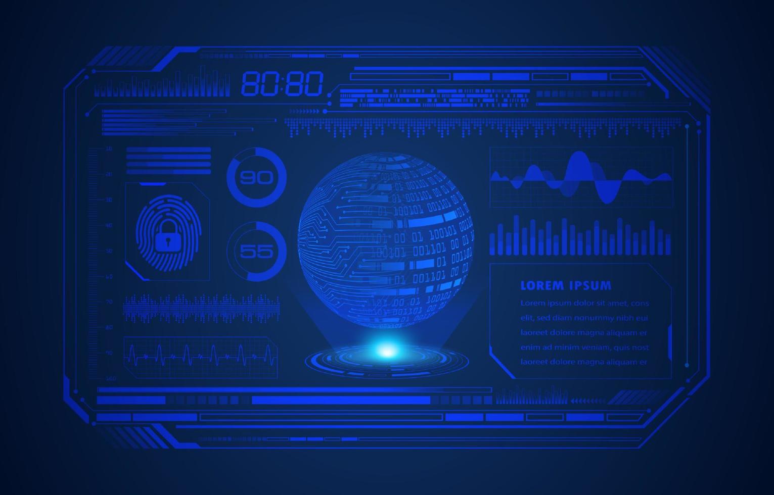 Modern HUD Technology Screen Background vector