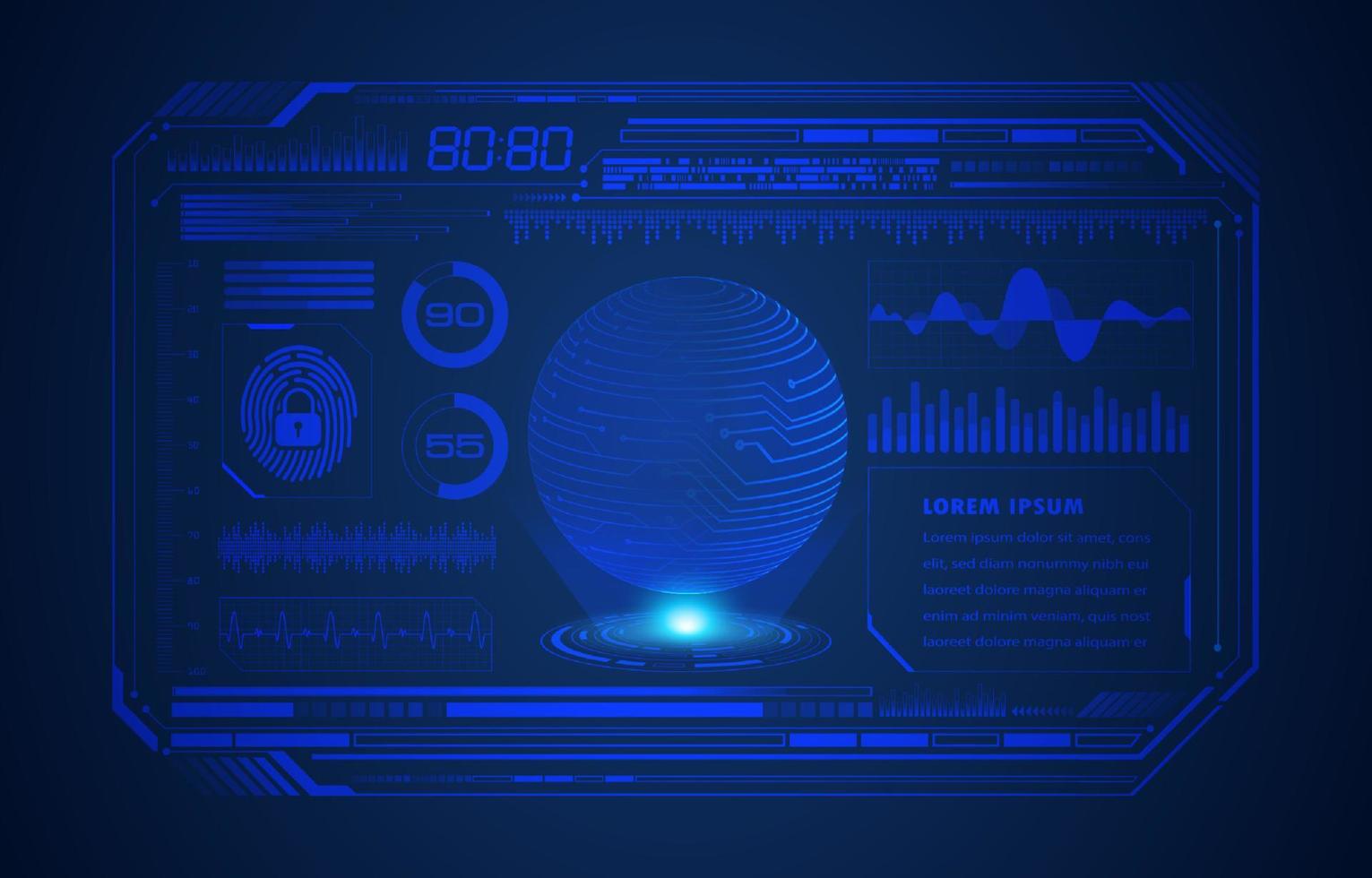 Modern HUD Technology Screen Background vector