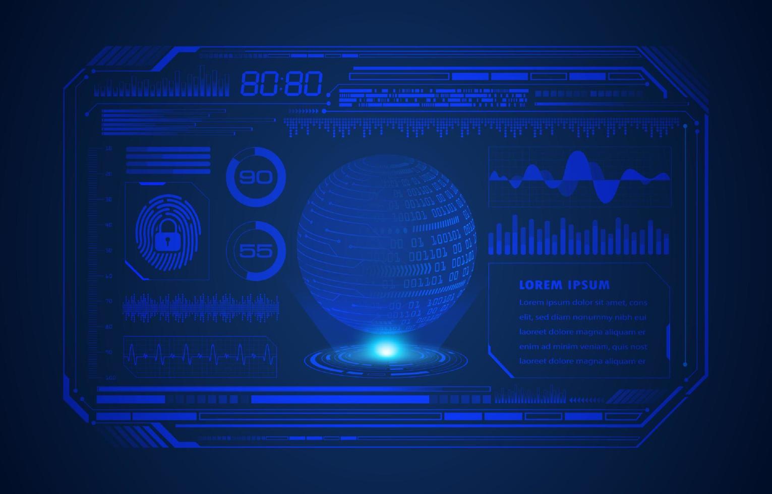 Modern HUD Technology Screen Background vector