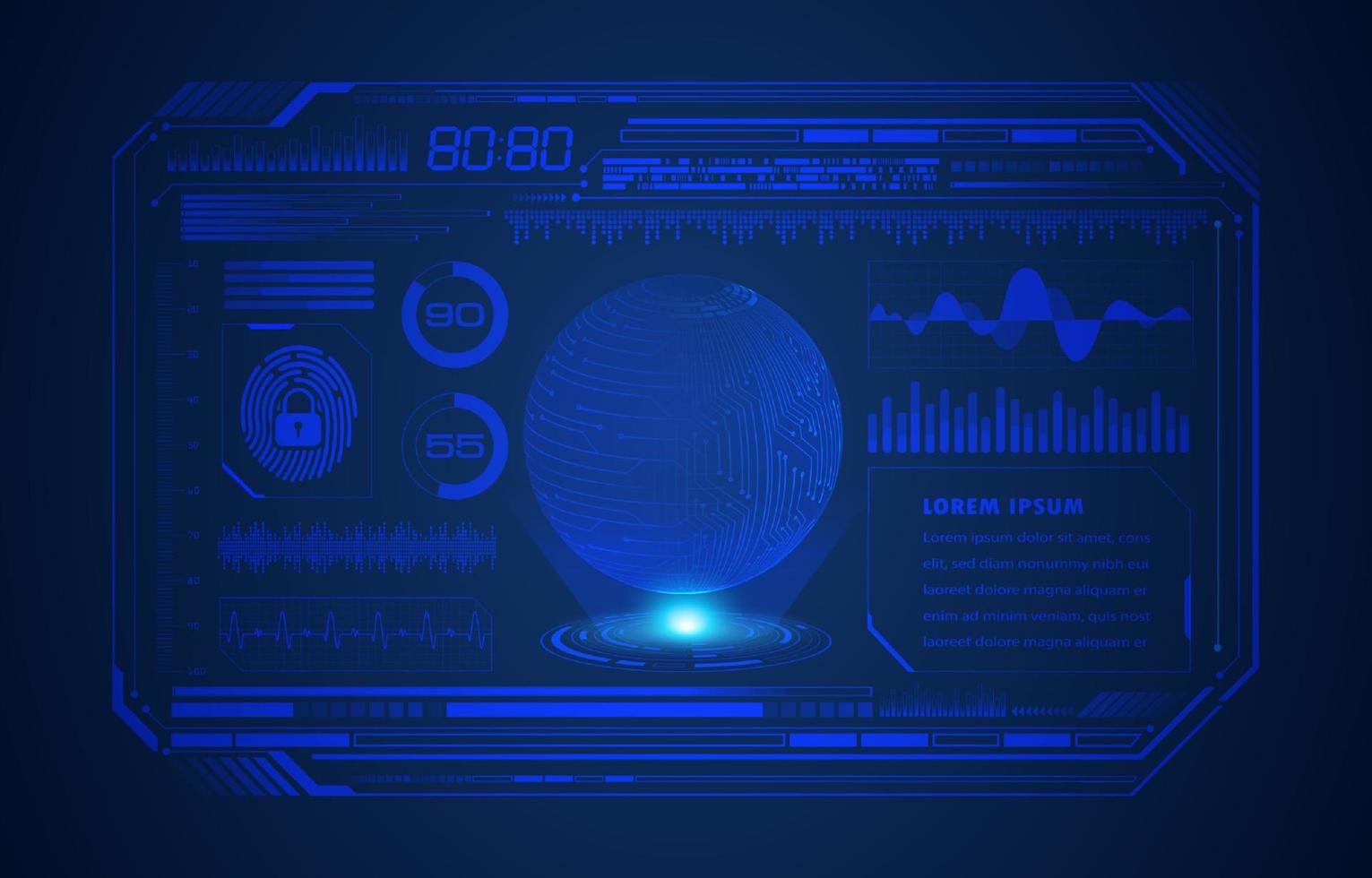 Modern HUD Technology Screen Background vector