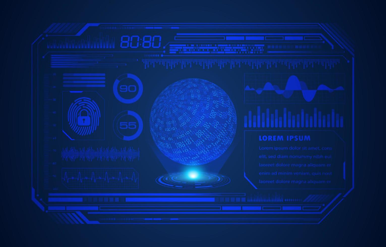 globo holográfico moderno sobre fondo de tecnología vector