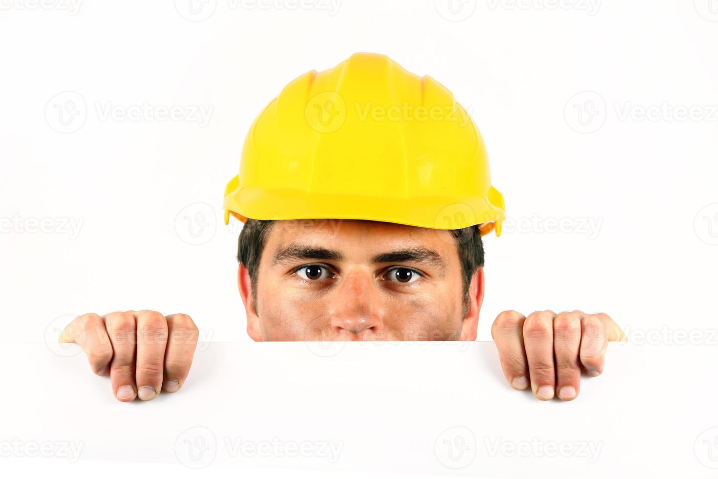 Worker with helmet photo
