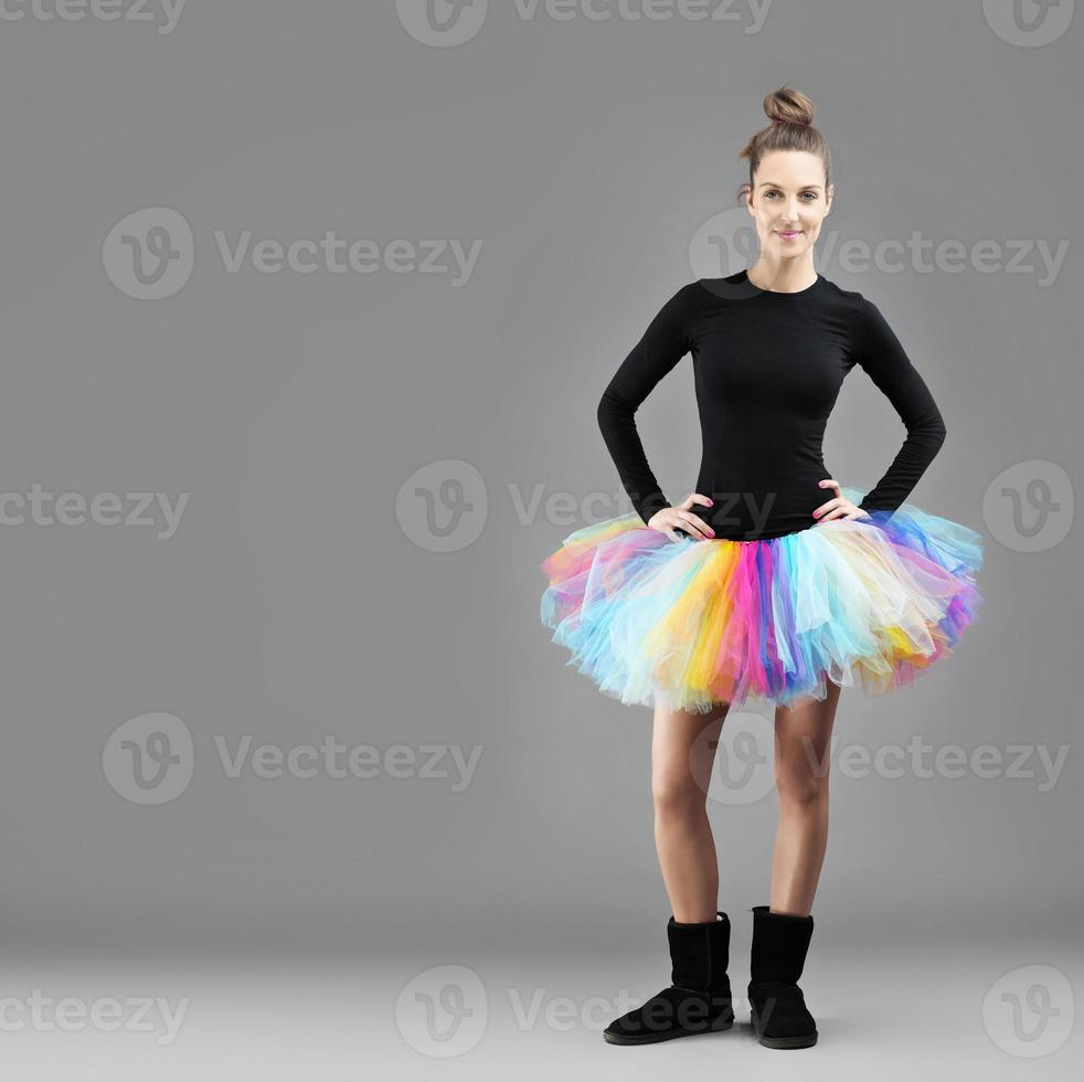 Colorful young ballerina photo