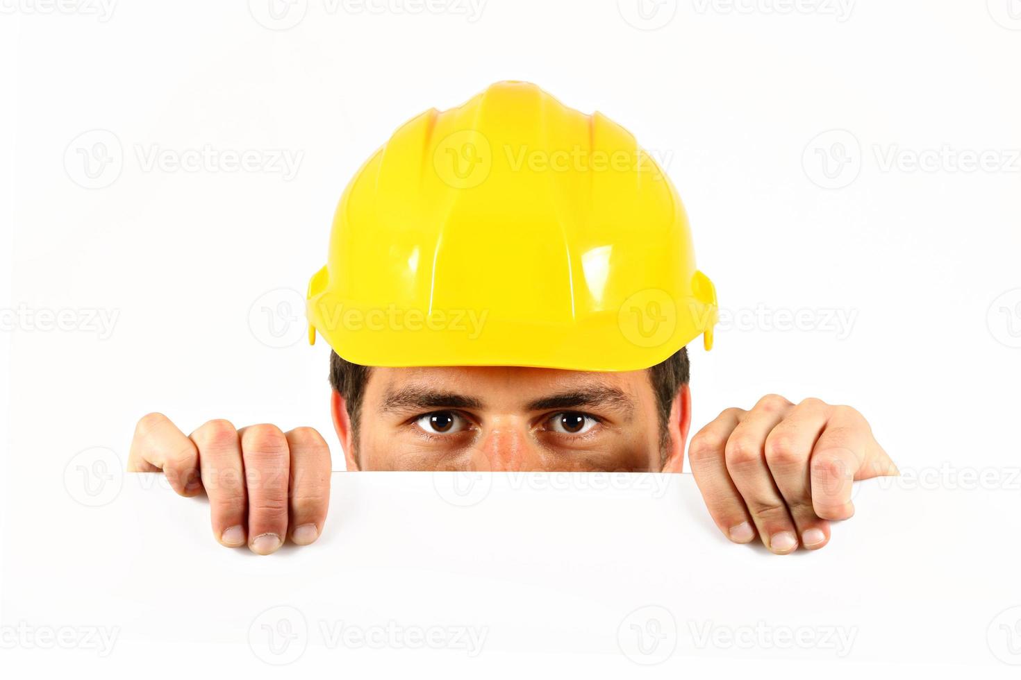 Construction worker with helmet photo