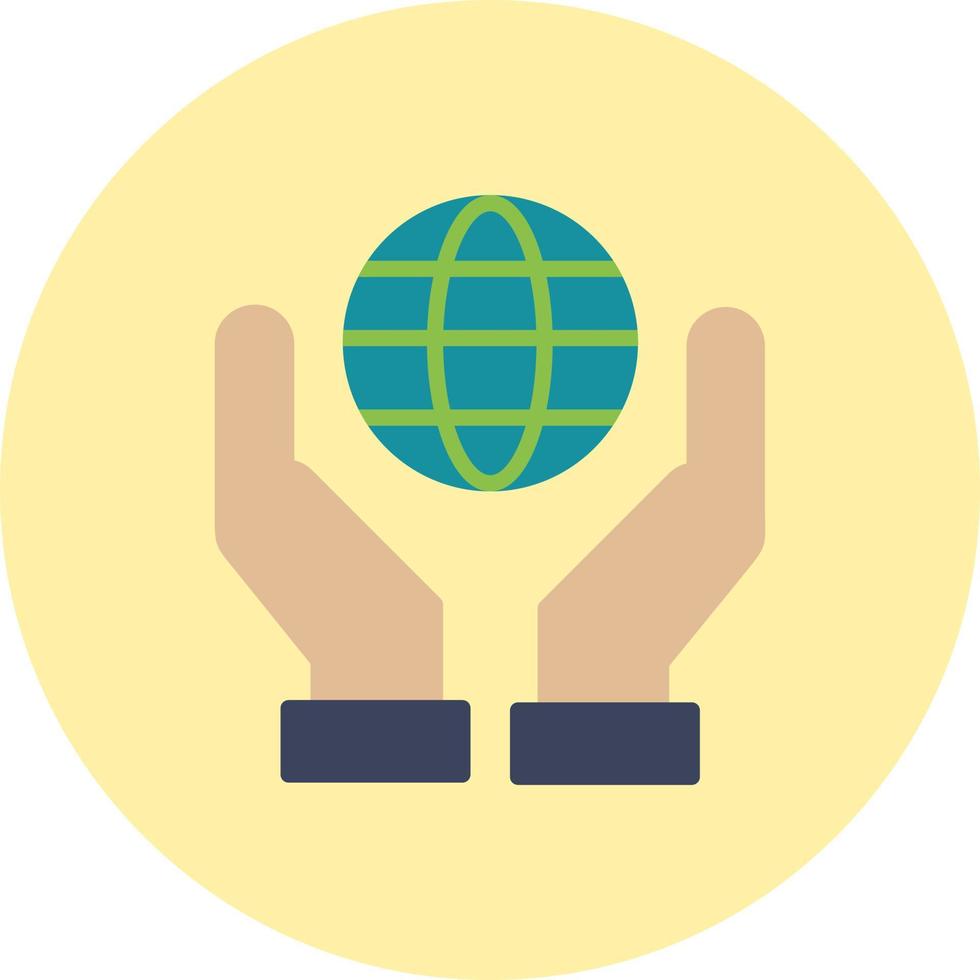 Hand With Earth Vector Icon