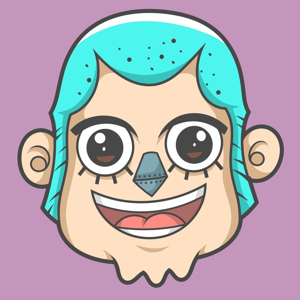 frankie kawai chibi lindo, anime de una pieza. diseño vectorial y arte de garabatos. para icono, logo, colección y otros. vector