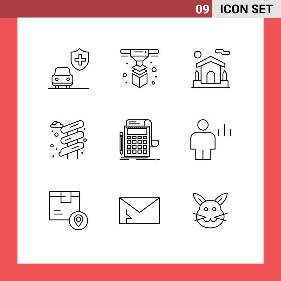 9 Creative Icons Modern Signs and Symbols of calculation audit house accounting water Editable Vector Design Elements