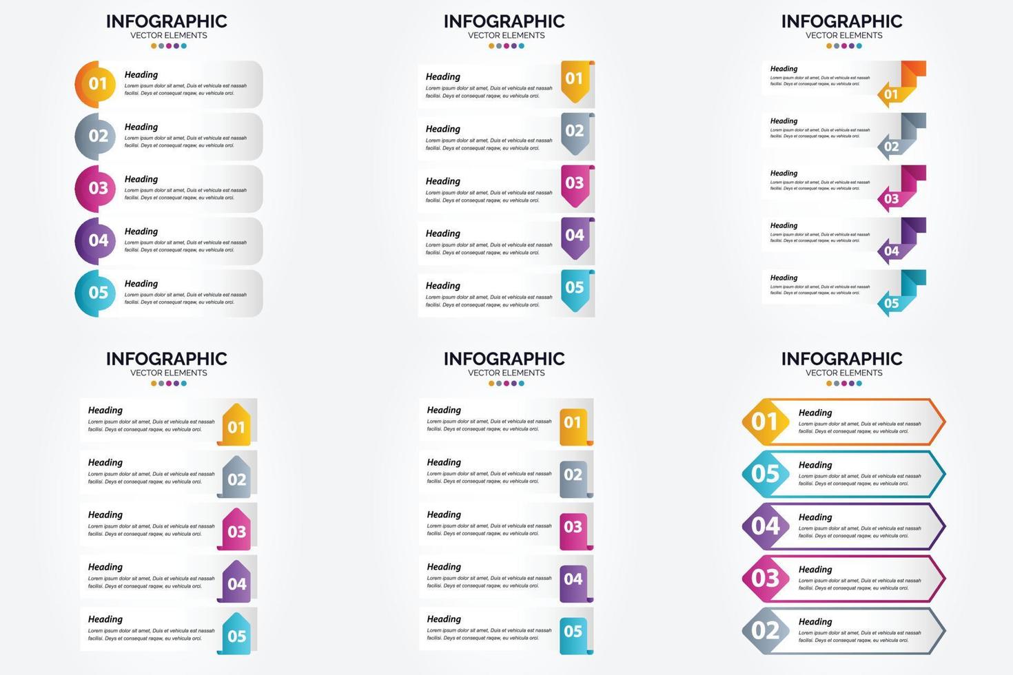 ilustración vectorial infografía conjunto de diseño plano para folleto publicitario y revista vector