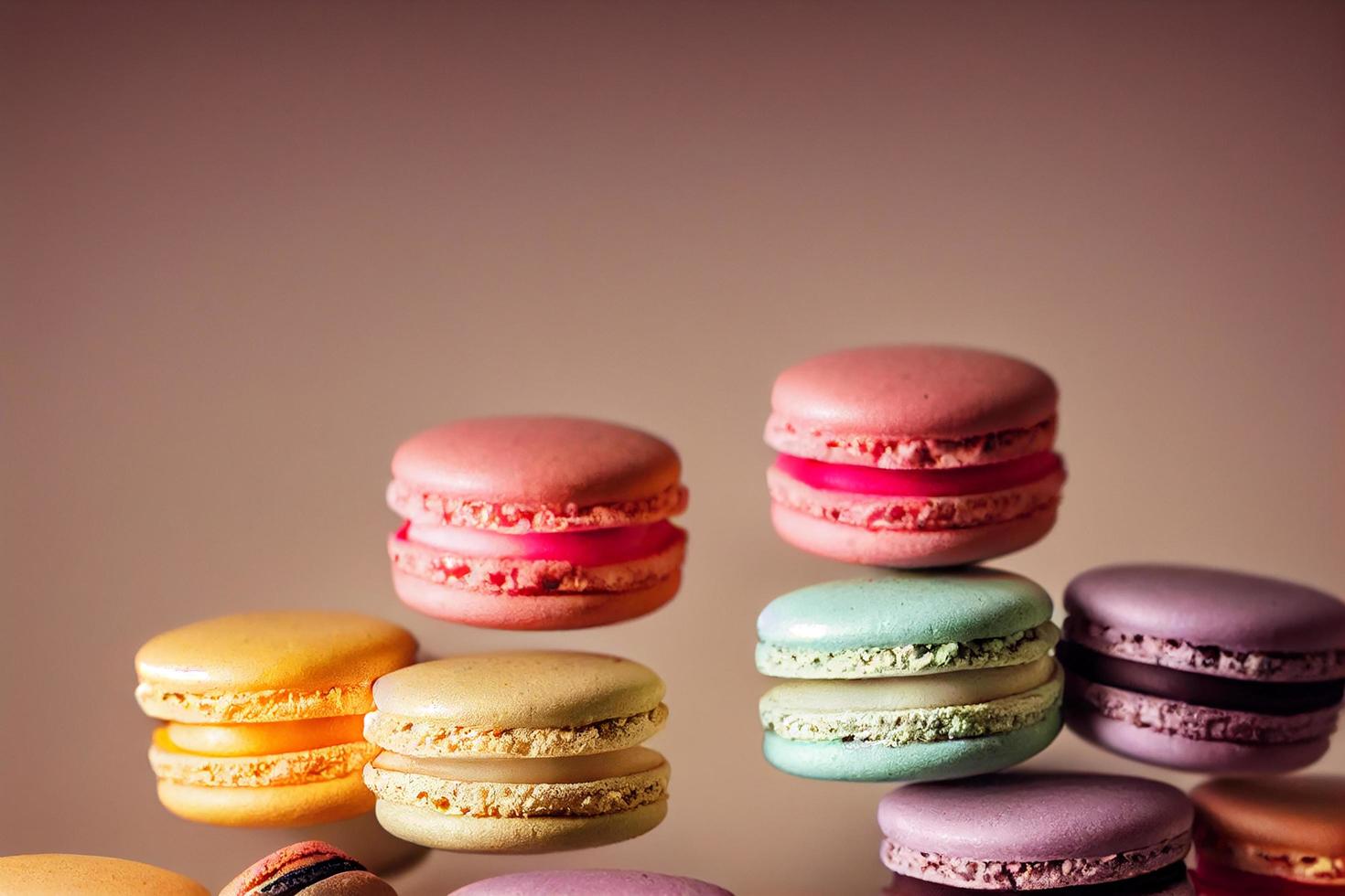 falling stack of macarons , soft and natural color photo