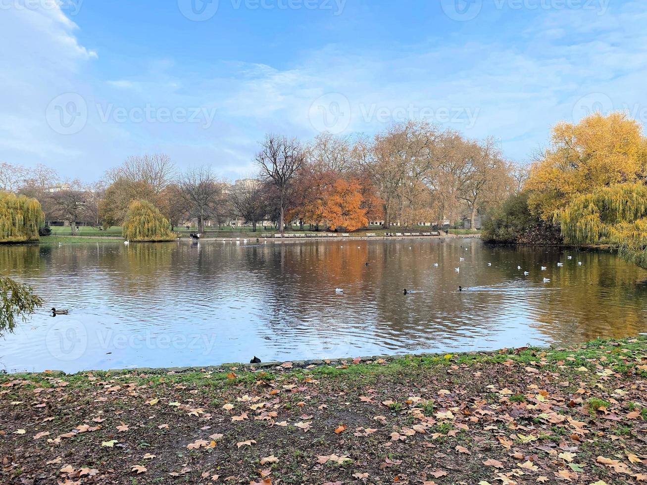 A view of St James Park in London in the Autumn photo
