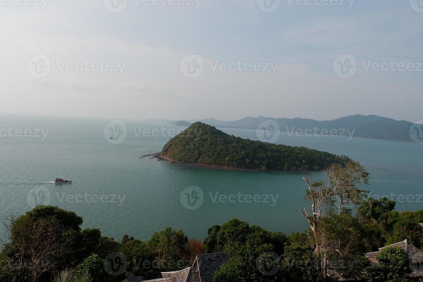 Top view photo of a small island at Phuket that can use for background