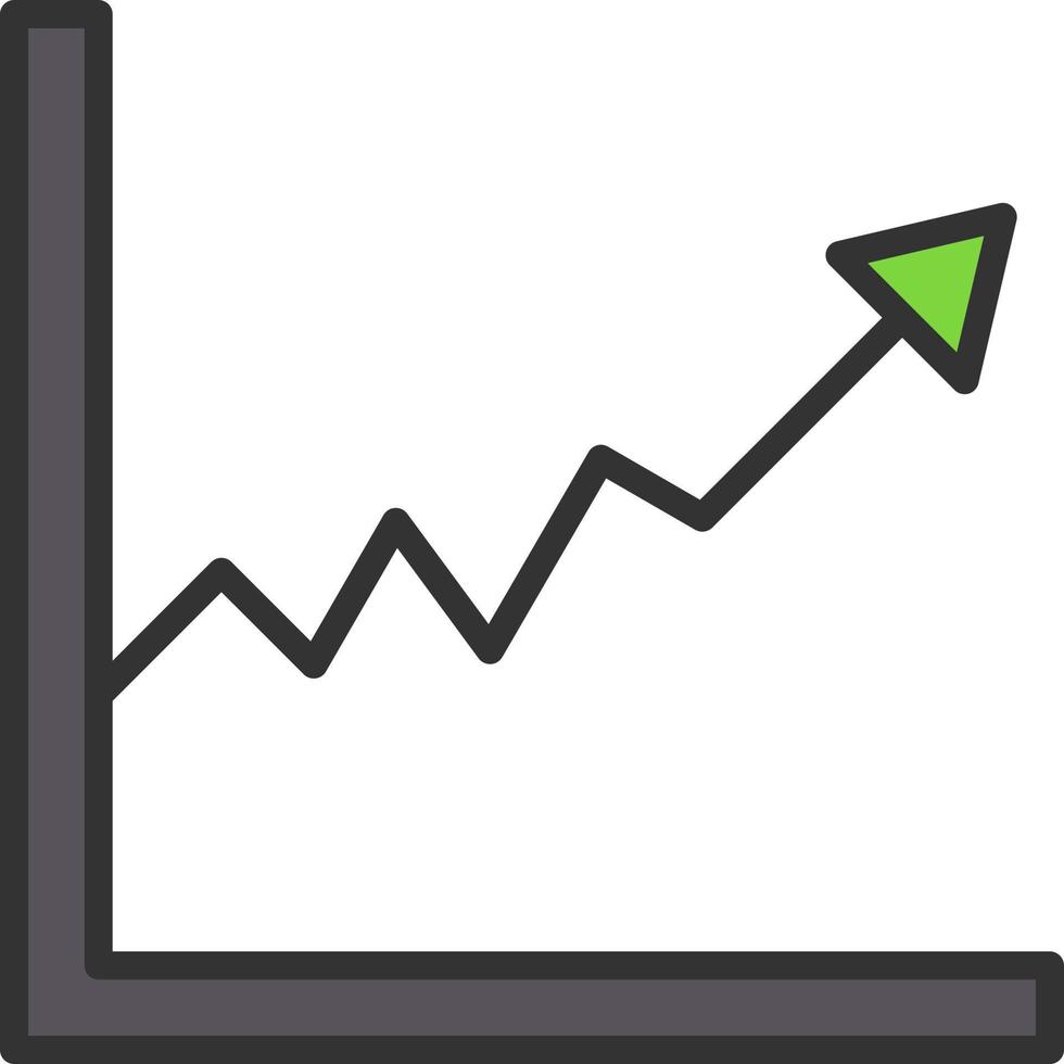 Line Graph Vector Icon Design