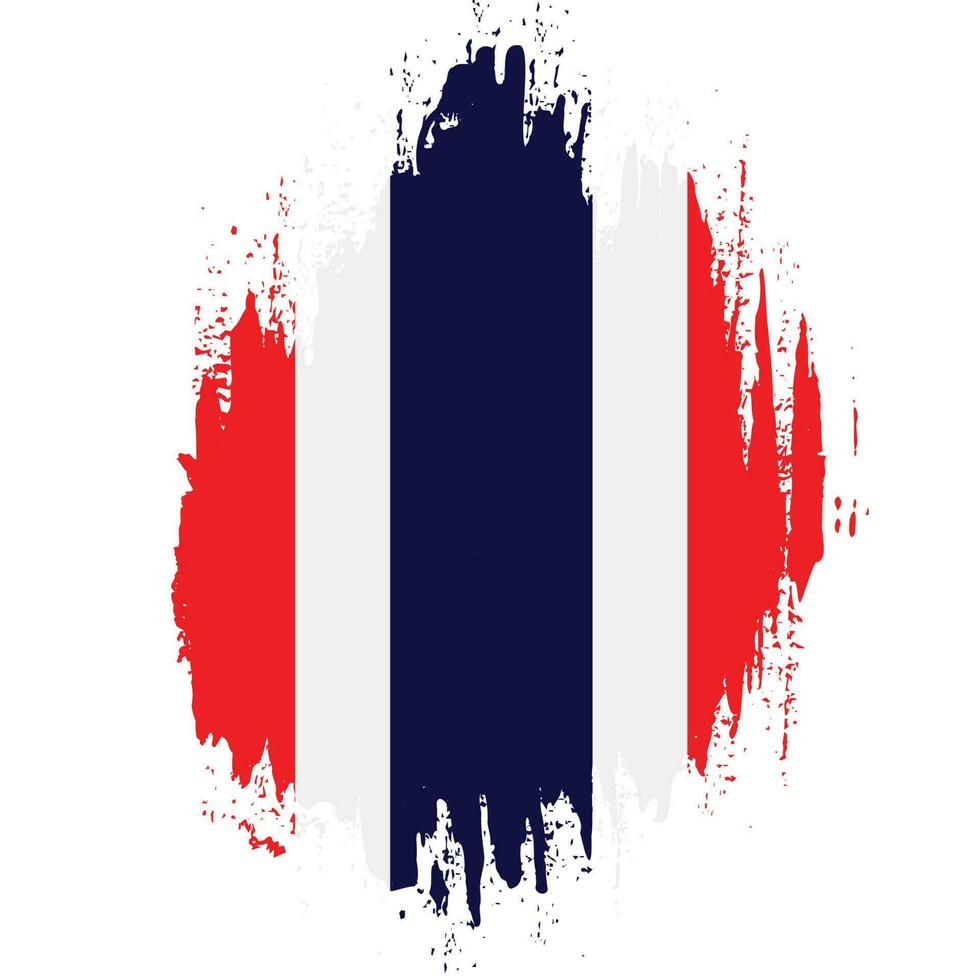 Grunge paint brush stroke Thailand flag vector