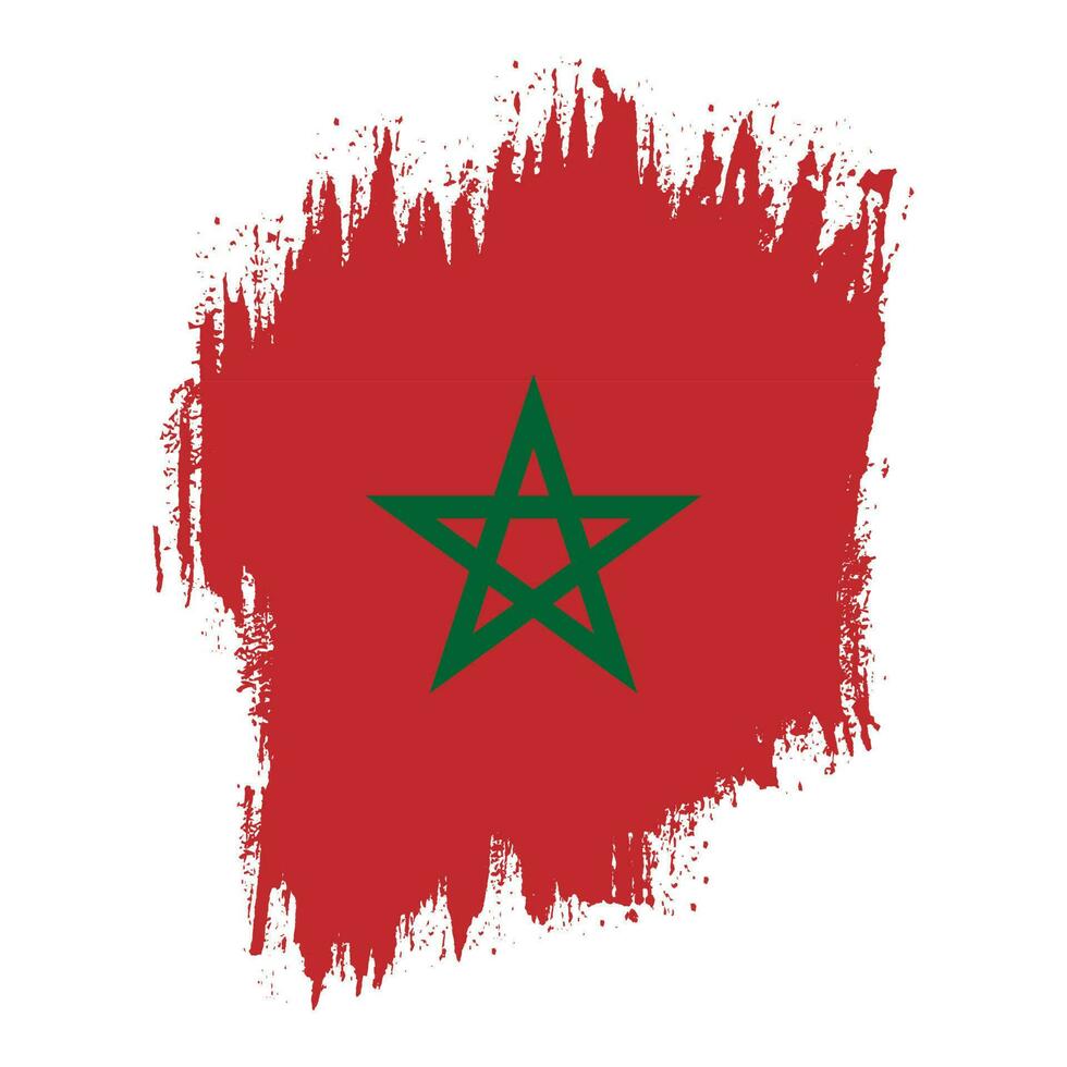 Abstract grunge texture Morocco flag design vector