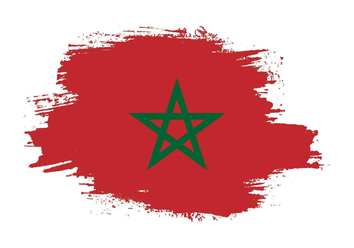 Paint brush stroke Morocco flag vector