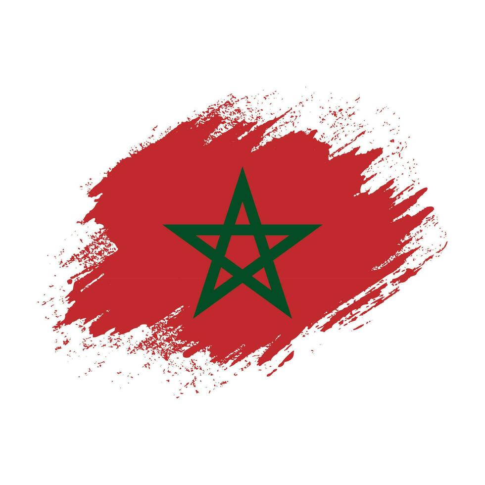 Morocco grunge style flag vector