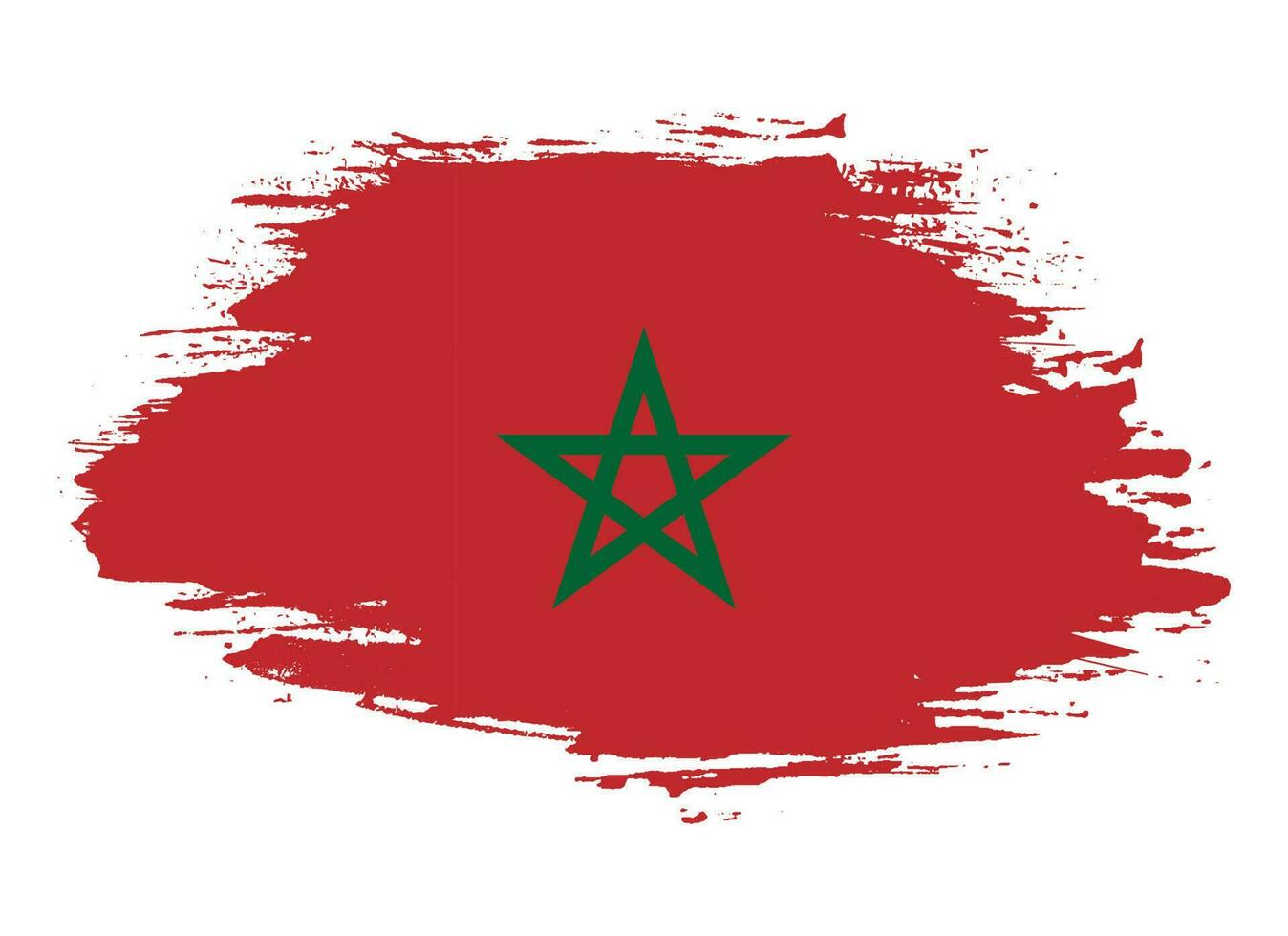 Stain brush stroke Morocco flag vector