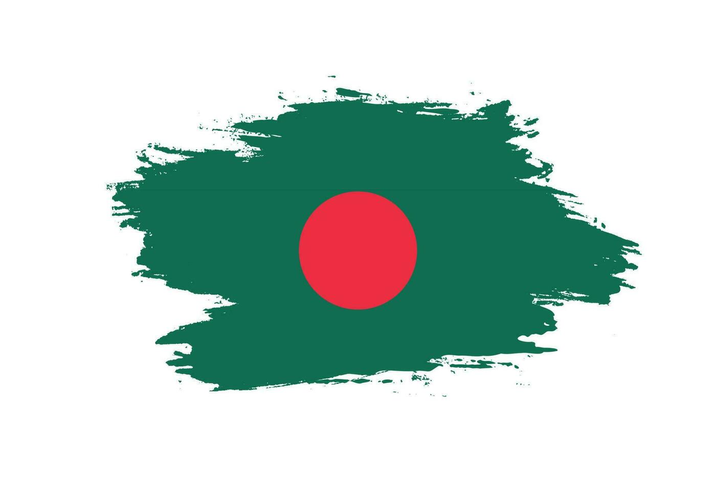 Hand drawing brush stroke Bangladesh flag vector